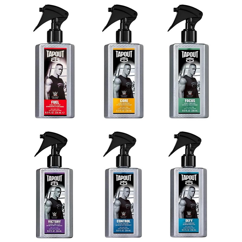 Tapout Body Spray for Men â€“ Fragrance Variety Set, 6-Pack Gift Collection, 8 Ounces Each - Image 1