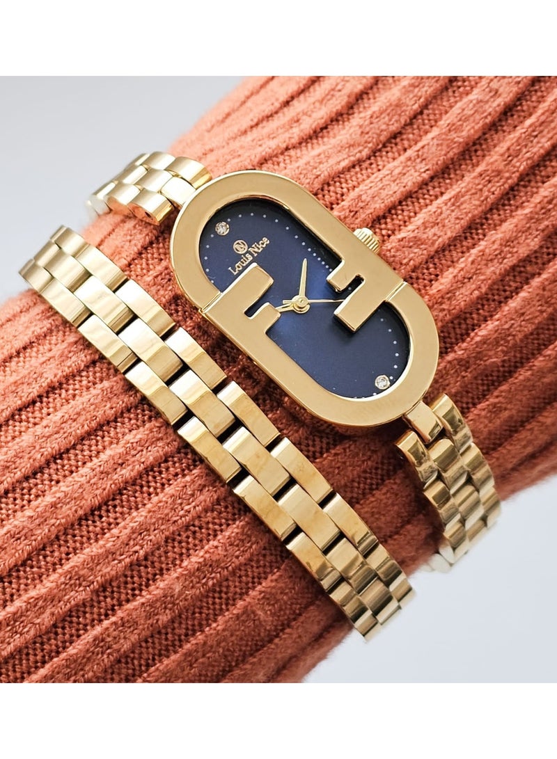 Women's wrist watches, Fenda shape, stainless steel