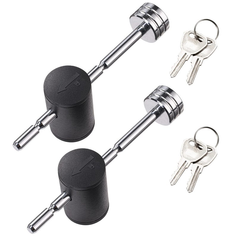 CZC AUTO Trailer Tongue Coupler Lock Adjustable Trailer Coupler Pin Lock Keyed Alike 2 Pack Dia 14 Inch 3 Inch Effectice Length Fit 1 Inch to 3 Inch LatchType Coupler for Towing Truck RV Car Trailer