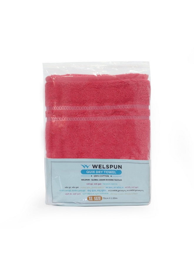 Welspun 100% Cotton Quick Dry Bath Towel | High Absorbency Super Soft, Fast Drying Towels for Bath | 380 GSM Large Size 1 Piece Bath Towel for Men and Women | Sized 70cm X 150cm Coral - Image 4