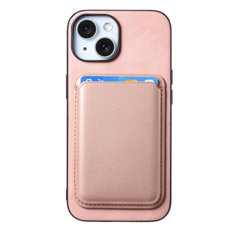 Leather Texture MagSafe Case for iPhone 14 / 14 Plus / 14 Pro / 14 Pro Max with Card Holder and Drop Protection plus Shockproof plus Strong Magnetic plus Scratch Resistant in Pink - ModaStar - Image 1