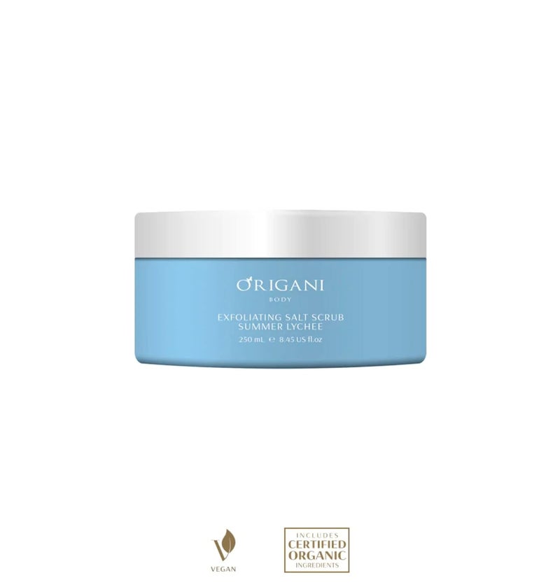ORIGANI BODY EXFOLIATING SALT SCRUB SUMMER LYCHEE 250gr