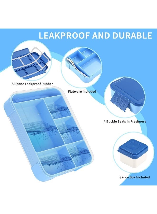 TRASSLE Lunch Box for Kid School,Children's Lunch Box with 6 Compartments,Bento Box Children,Durable,Microwave/Dishwasher Safe,BPA-Free,Leak-proof,Snack Box,Perfect for School,Nursery & Trips - Image 4