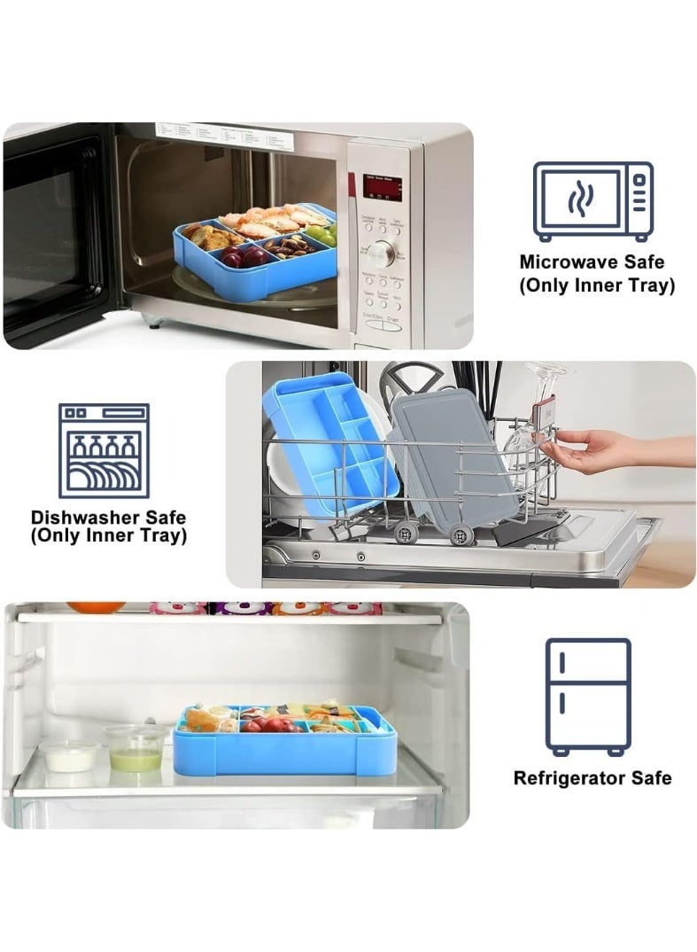 TRASSLE Lunch Box for Kid School,Children's Lunch Box with 6 Compartments,Bento Box Children,Durable,Microwave/Dishwasher Safe,BPA-Free,Leak-proof,Snack Box,Perfect for School,Nursery & Trips - Image 3