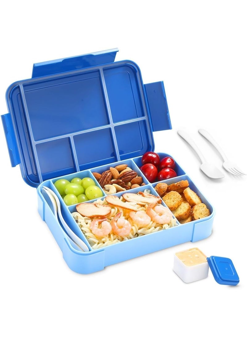 TRASSLE Lunch Box for Kid School,Children's Lunch Box with 6 Compartments,Bento Box Children,Durable,Microwave/Dishwasher Safe,BPA-Free,Leak-proof,Snack Box,Perfect for School,Nursery & Trips - Image 1