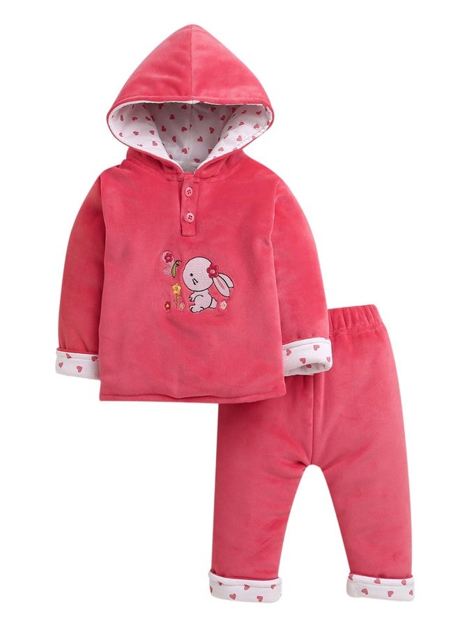 BUMZEE طقم شتوي قطني للبنات من بامزي، مقاس عادي، لون مرجاني - من 6 إلى 12 شهرًا (Peb10735C-crl) - Image 1
