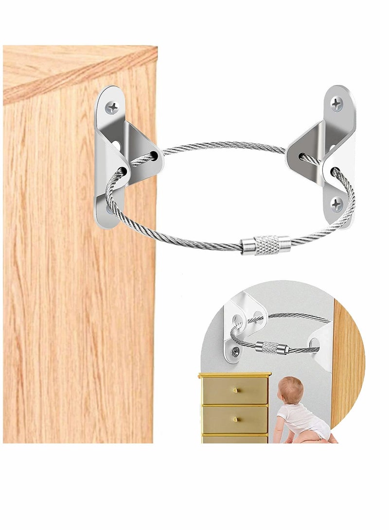 SYOSI Furniture Strap for Baby Proofing Anchors Wall Metal Secure 400 Pound Falling Prevention Straps Adjustable Safety Earthquake Protect Toddler and Pet (10 Pack) - Image 1