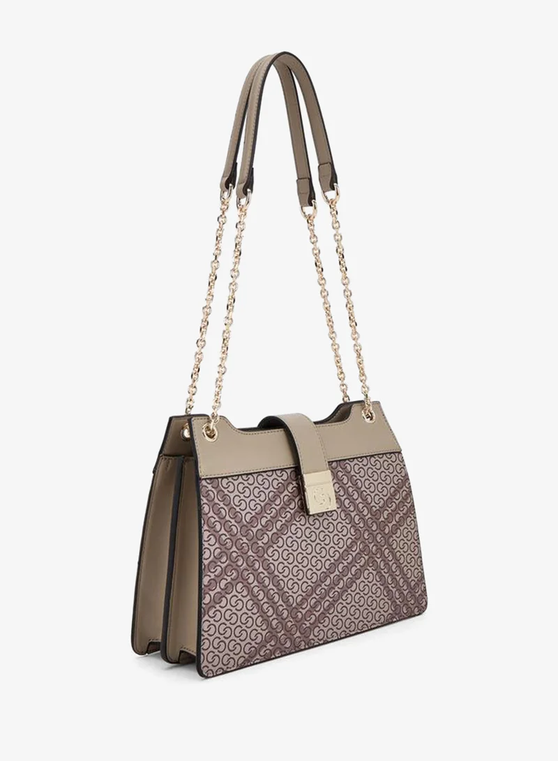 Celeste Printed Shoulder Bag With Chain Detail