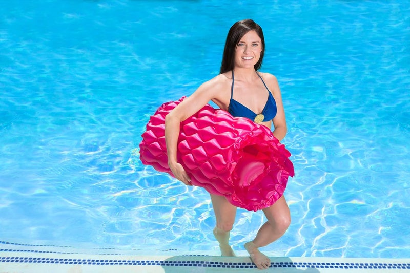 Poolmaster Roll 'N Go Swimming Pool Mattress Float, Pink Large, One Size - Image 2