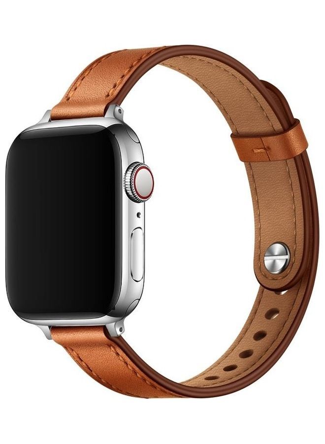 NIBEMINENT Ethnic Replacement Watchband for Apple Watch Series 1/2/3/4/5/6/7/SE 42/44/45mm Semi-Oiled Silver Buckle - Image 2