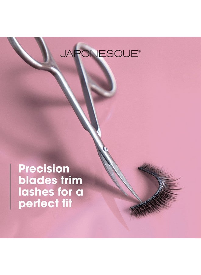 Japonesque Aponesque False Eyelash Applicator Kit Stainless Steel Scissors And Tweezer Applicator Duo Two Piece Kit For Easy Natural Looking False Eyelashes Works On Strips And Lash Clusters - Image 4