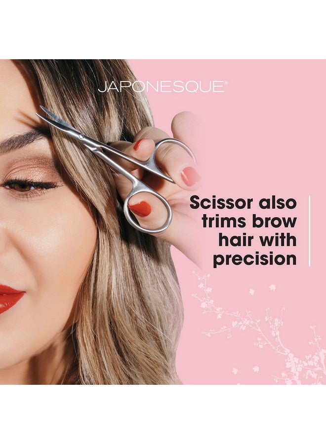 Japonesque Aponesque False Eyelash Applicator Kit Stainless Steel Scissors And Tweezer Applicator Duo Two Piece Kit For Easy Natural Looking False Eyelashes Works On Strips And Lash Clusters - Image 5