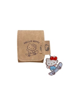 Suitable For HuaweiFreeClip Headphone Set Cartoon Full Cover Leather Pattern Soft Case For Huawei6i/SE2 Wireless Bluetooth Pendant-Color:All-inclusive Leather Pattern + Pendant-skateboard Kt Cat-Model:Universal For HuaweiFreebuds Pro3/pro4 (protective Case)