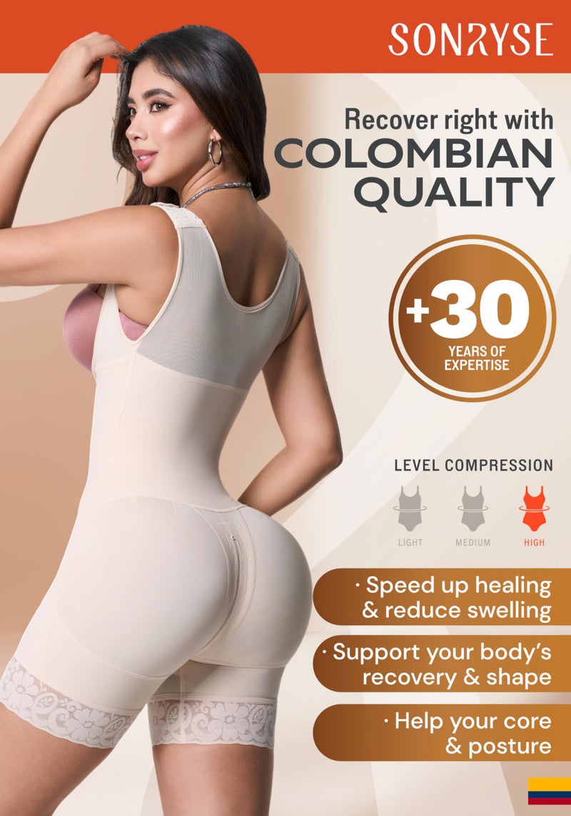 Sonryse PP-211 Tummy Tuck Compression Garment for Women Fajas Colombianas Reductoras y Moldeadoras Stage 2 Faja Beige X-Small - Image 2