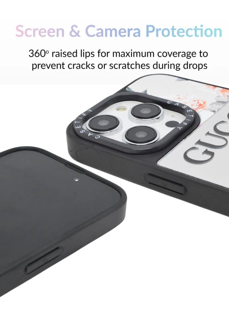 Casetify iPhone 14 Pro Cover Floral Design Hard Phone Case Tempered Glass Back Cover - Image 2