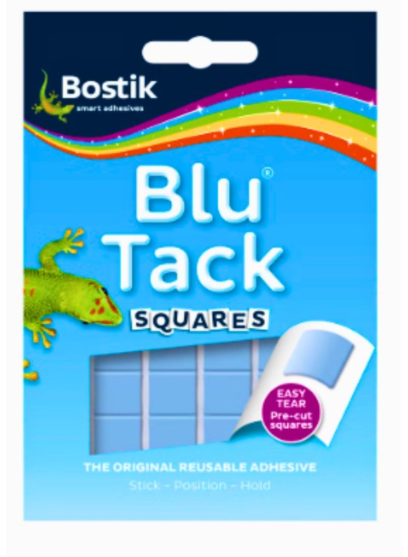 Bostik Blu Tack Squares, Multipurpose Reusable Adhesive, Clean, Safe & Easy to Use, Non-Toxic, 45g - Image 1