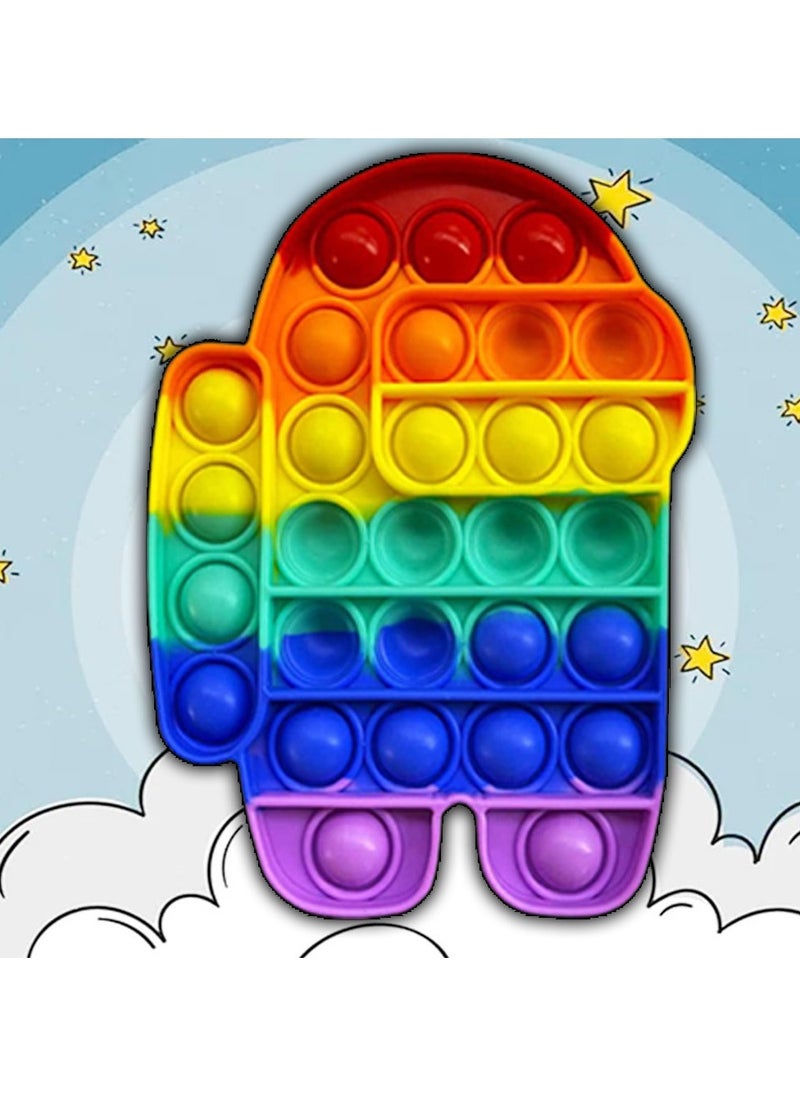 NQOOH Pop It Fidget Toy Push Bubble Stress and Anxiety Relief Toy Space Set (Among Us - Airplane - Simple Dimple)  - Image 4