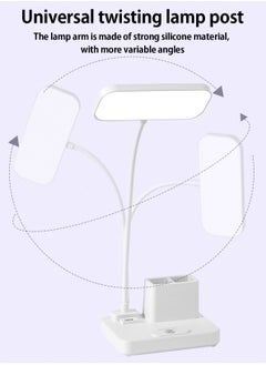 LOOPITYS （Gift: Fan and pen holder）--3 Modes Touch Dimming USB Dimming Clip Table Lamp Student Dormitory Learning Study Table Light Bedside Flexo Lamps  - Image 5