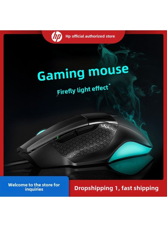 HP HP G200 Game Mouse Wired Mechanical Electric Competition Special Chicken Eating LOL Computer Macro RGB Jedi Survival-Colour:Black-audio Version  - Image 2