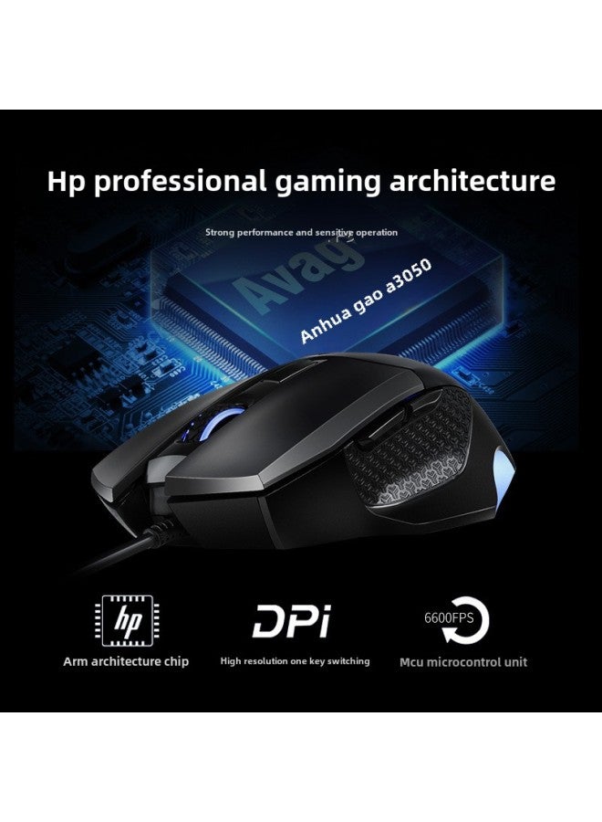 HP HP G200 Game Mouse Wired Mechanical Electric Competition Special Chicken Eating LOL Computer Macro RGB Jedi Survival-Colour:Black-audio Version  - Image 4