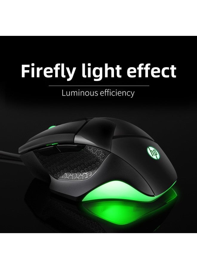 HP HP G200 Game Mouse Wired Mechanical Electric Competition Special Chicken Eating LOL Computer Macro RGB Jedi Survival-Colour:Black-audio Version  - Image 3