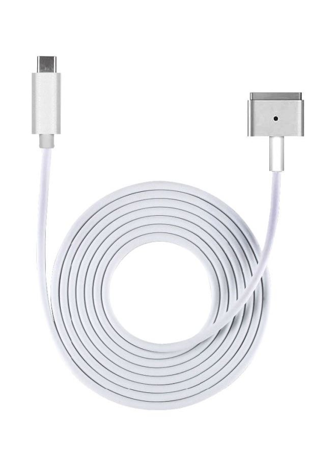 Generic - Type-C To Magsafe 2 T-Tip Power Adapter Cable White/Silver - Image 1
