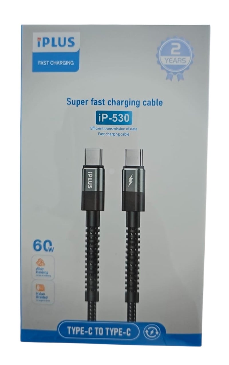 iPlus - Fast Charging Cable Type-C to Type-C - 60W - Image 1