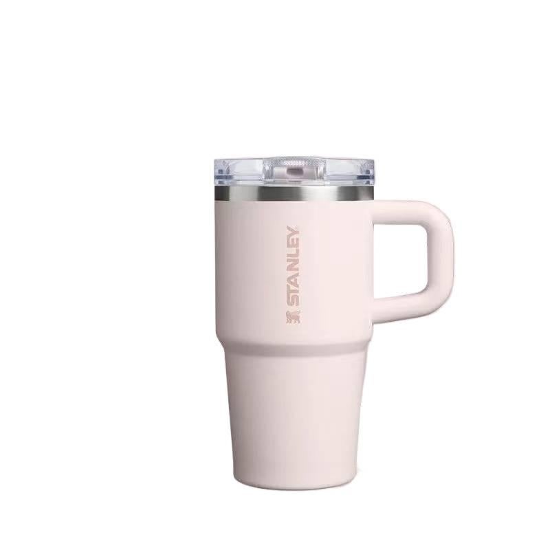 591 ml Stainless Steel Coffee Mug with Easy Carry Handle and Straw Top in and Cup Holder Friendly - Image 1