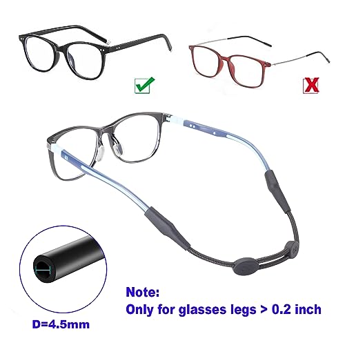 Omnful Kids Glasses Strap(8-12inch) - Adjustable Eyeglasses Strap Sports Eyewear Retainers Glasses Holder for Kids Man Woman - No Tail Sunglasses Straps for Girls and Boys 5-16 Years (4pcs Purple) - Image 4