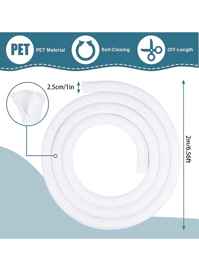 Cable Sleeve Cover, 2m Cable Tidy Sleeve Wire Covers for Cords Braided Cable, Management Protect Cables from Pet Cat Dog Chewing for TV/PC Home Office Power Cord Protect  - Image 2
