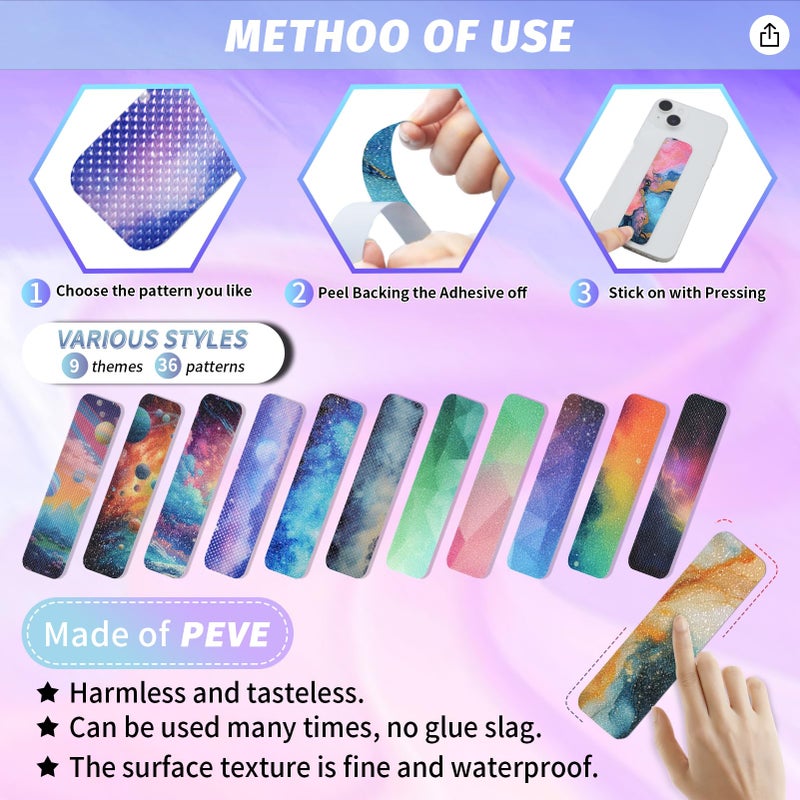 TOEMUR 48 Pieces Anxiety Sensory Stickers with 2 Textured Sticker -Calming Stickers for Kids & Adults - Anxiety Relief Sensory Strips for Office & Classroom Must Haves - Image 3
