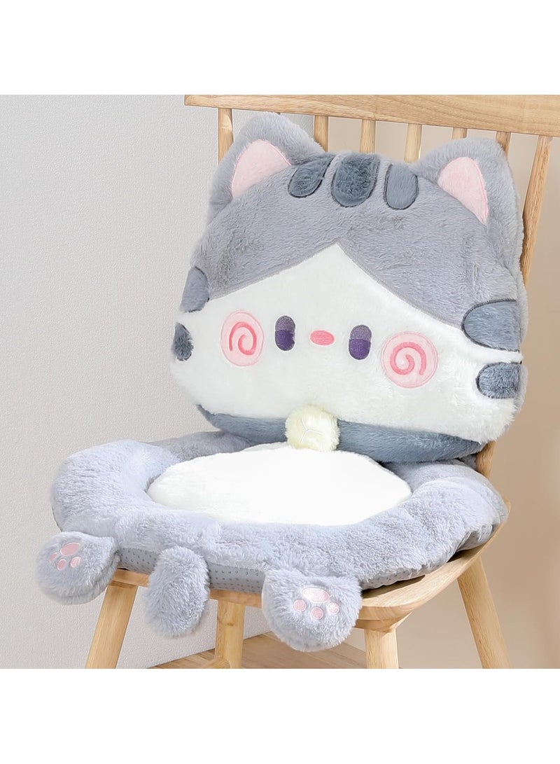 عام كرسي القطة وسادة مع ظهر غير منزلق قابل للغسل بالآلة، وسادة أريكة كرتونية ناعمة للسيارة مناسبة للمكتب واللاعبين وديكور الغرفة - Image 1