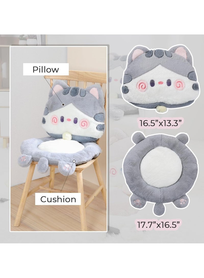 عام كرسي القطة وسادة مع ظهر غير منزلق قابل للغسل بالآلة، وسادة أريكة كرتونية ناعمة للسيارة مناسبة للمكتب واللاعبين وديكور الغرفة - Image 2