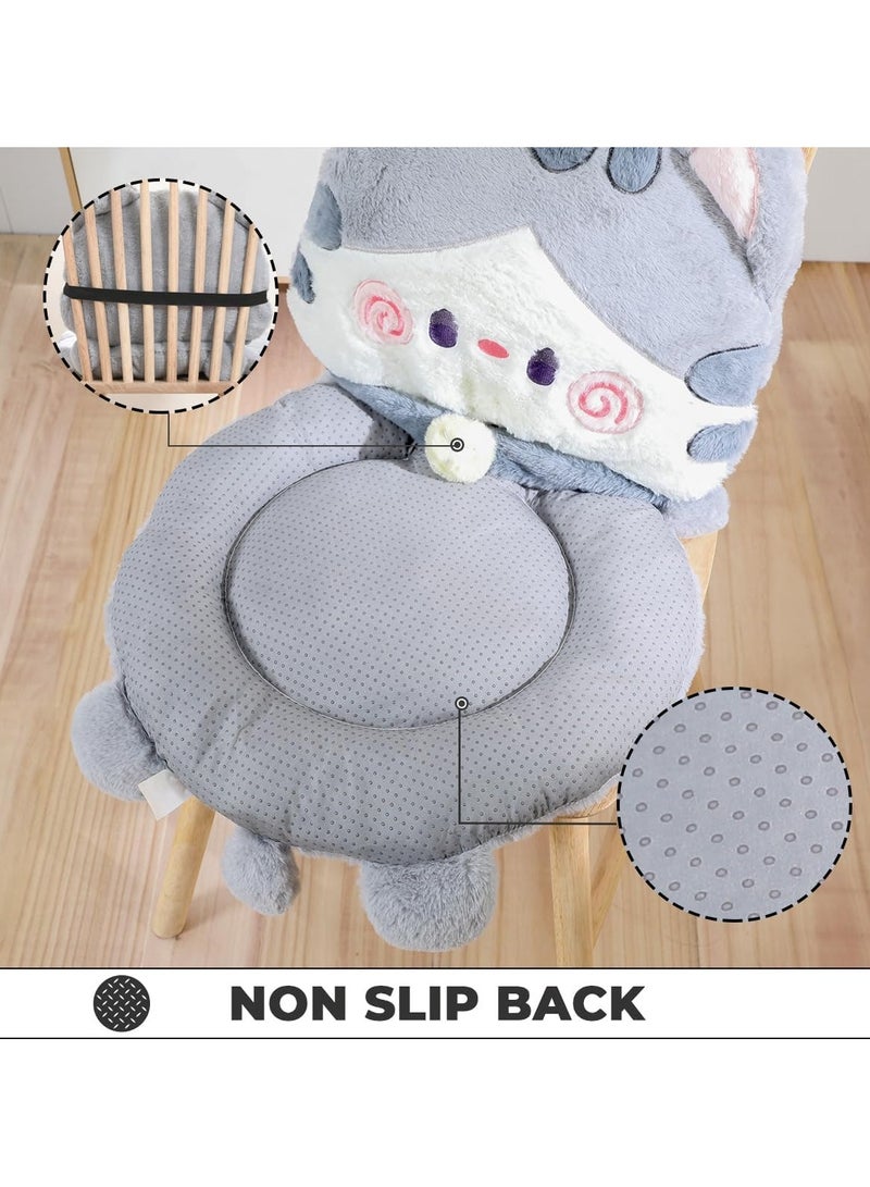 عام كرسي القطة وسادة مع ظهر غير منزلق قابل للغسل بالآلة، وسادة أريكة كرتونية ناعمة للسيارة مناسبة للمكتب واللاعبين وديكور الغرفة - Image 3