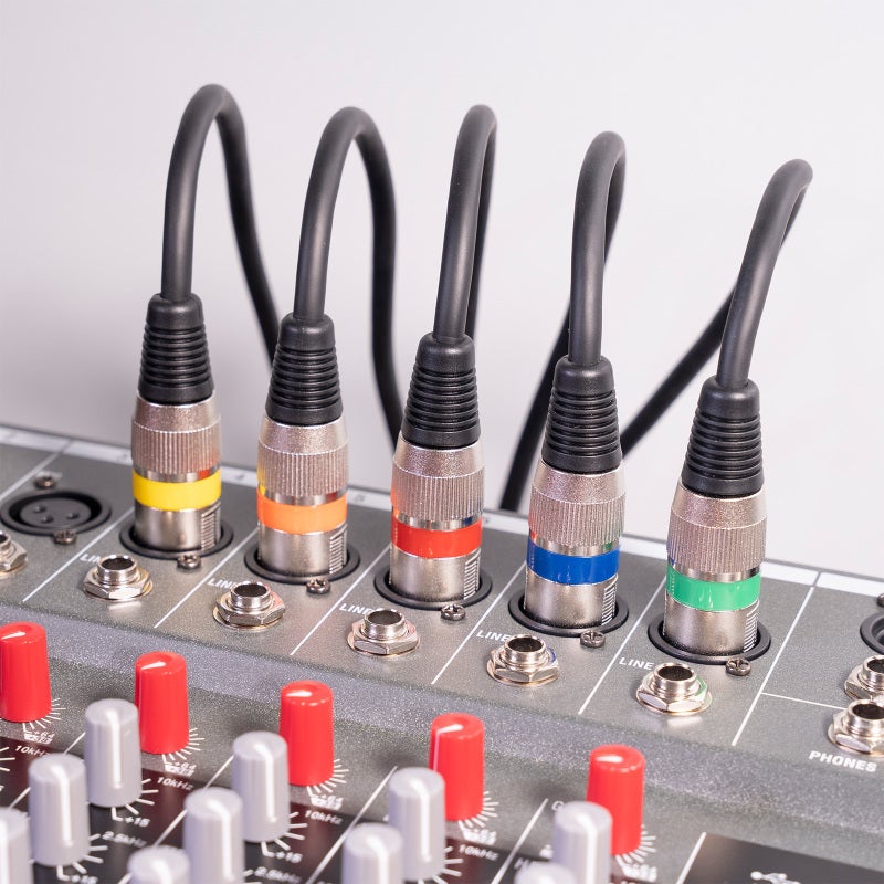 كابل XLR - عبوة من 10 قطع - طول 5 أقدام - سبيكة زنك - قابس 3 دبابيس ذكر إلى أنثى - موصل OFC - تدريع مضاد للتداخل - كابل DMX لأضواء المسرح لأنظمة الصوت والعروض المسرحية - Image 3