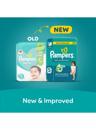 Rash Protection Taped Diapers, Size 5, 11-16kg, Jumbo Box, 80 Count - view 2