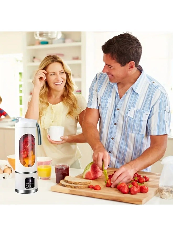 كيلا عصارة، كوب عصير صغير محمول قابل للشحن، ثلاثة إعدادات للسرعة، شاشة رقمية، نظام 12 شفرة، سعة 450 مل، تصميم سهل التنظيف، رفيق السفر المثالي، استمتع بالعصير الطازج في أي وقت وفي أي مكان. - Image 3