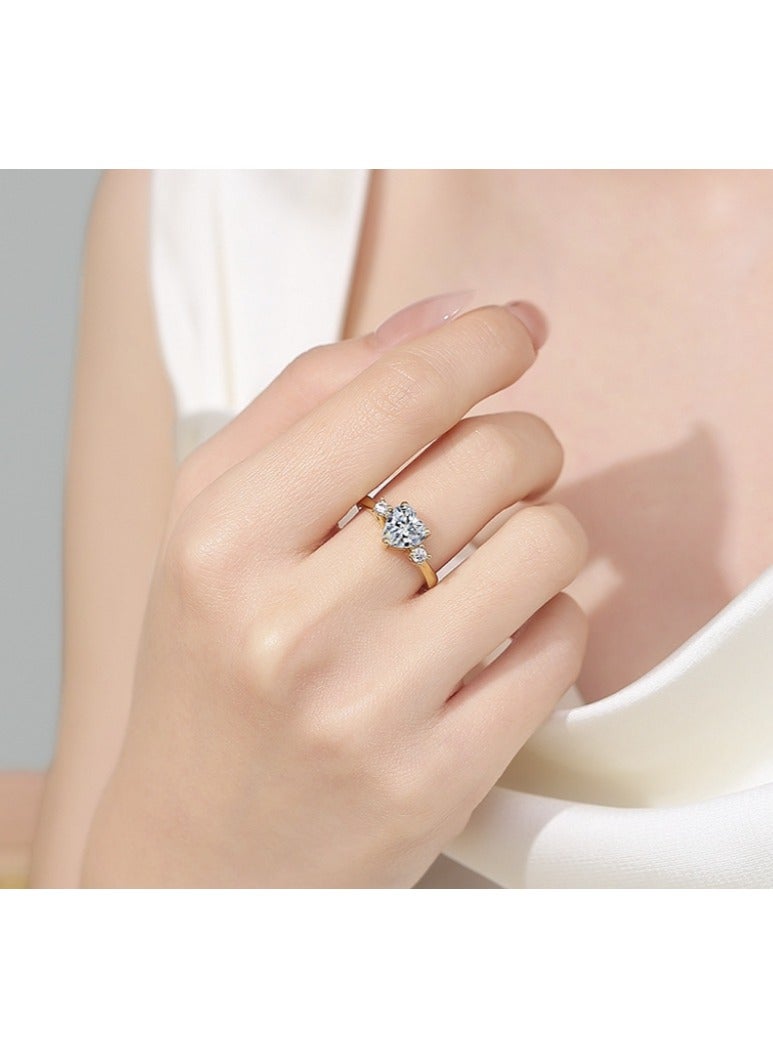 OASIS-TH Women's Zircon Ring Flash Rhinestone Round Princess Ring with Round Cut Diamond Best Jewelry Gifts for Marriage Anniversary & Birthday Adjustable Size - Image 2