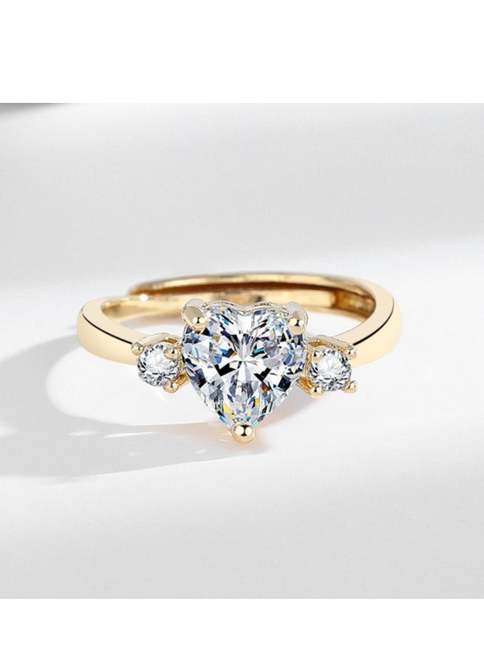 OASIS-TH Women's Zircon Ring Flash Rhinestone Round Princess Ring with Round Cut Diamond Best Jewelry Gifts for Marriage Anniversary & Birthday Adjustable Size - Image 3