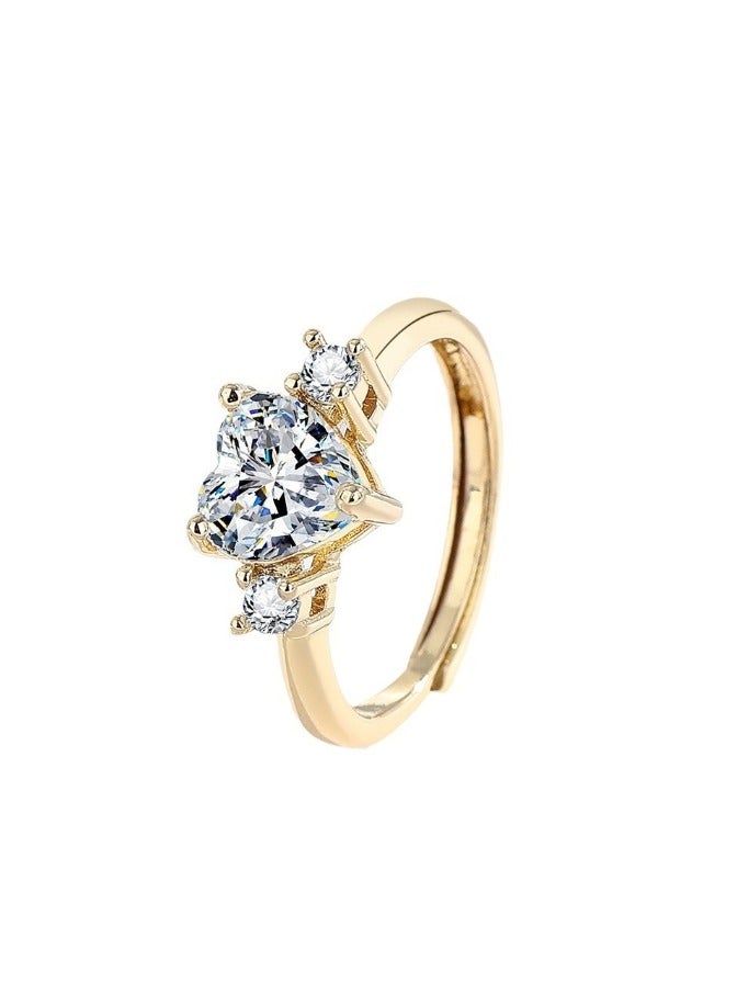 OASIS-TH Women's Zircon Ring Flash Rhinestone Round Princess Ring with Round Cut Diamond Best Jewelry Gifts for Marriage Anniversary & Birthday Adjustable Size - Image 4