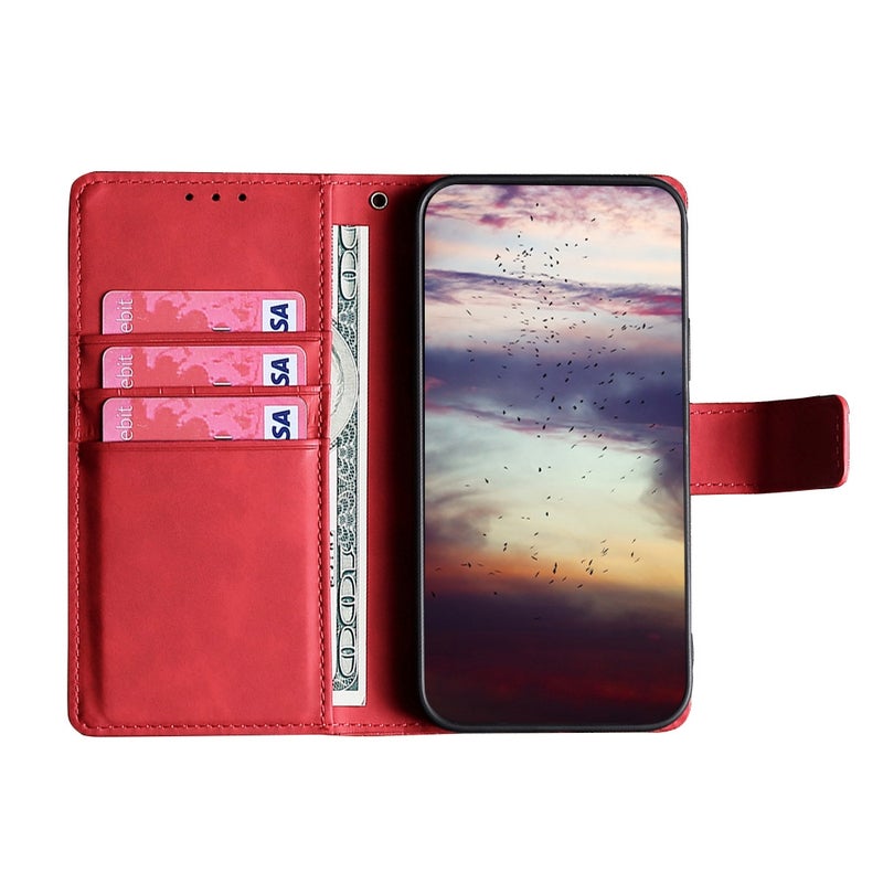 HuHa Protective Cover For Huawei nova 9 Skin Feel Crocodile Texture Magnetic Clasp PU Leather Phone Case(Red) - Image 5