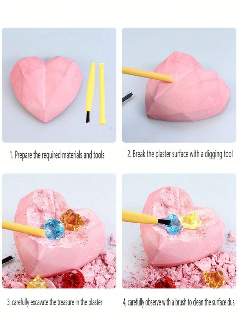 STEM Gem Dig Kit for Kids – Real Gemstone Excavation Block with Tools & Learning Card – Archaeology Digging Toy for Boys & Girls, Educational Crystal Mining Activity Gift - Image 3