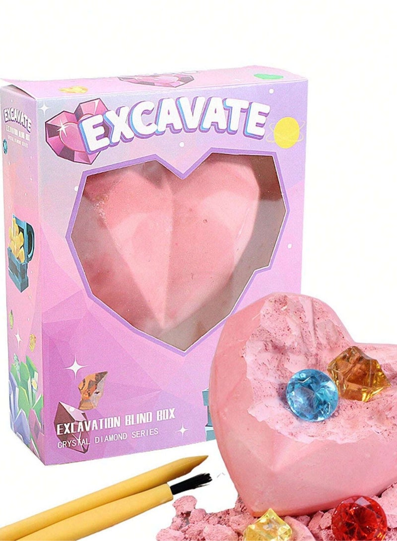 STEM Gem Dig Kit for Kids – Real Gemstone Excavation Block with Tools & Learning Card – Archaeology Digging Toy for Boys & Girls, Educational Crystal Mining Activity Gift - Image 1