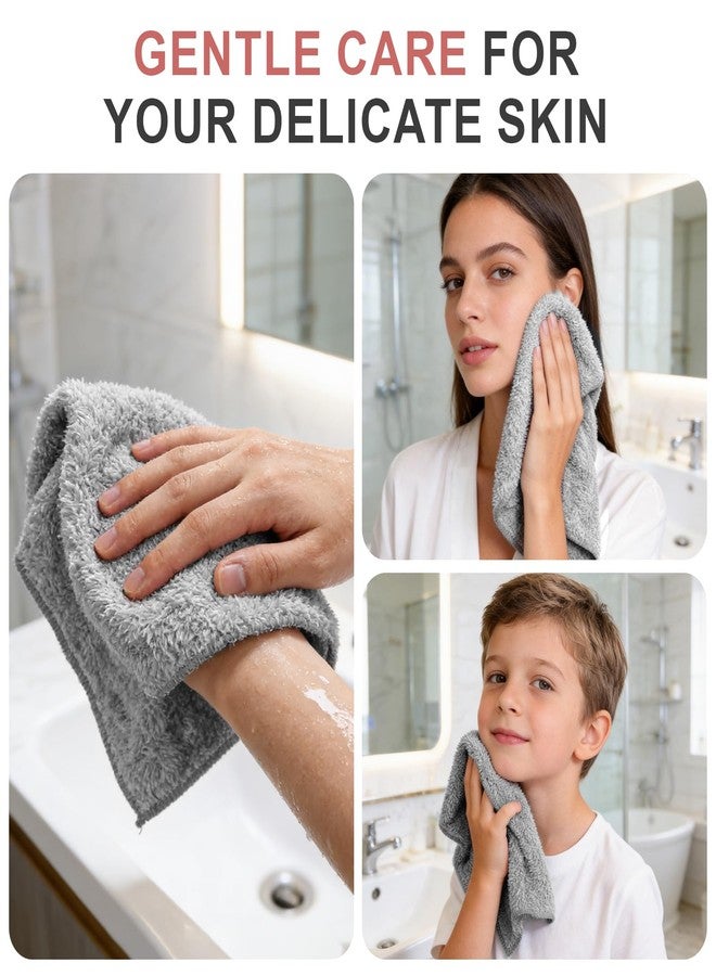 TEAWOO 10 Pack Premium Washcloths, Highly Absorbent and Super Soft Face Towels, Multi-Purpose Fingertip Towels, 12 x 12 inch Bathroom Towels, Star Gray - Image 5