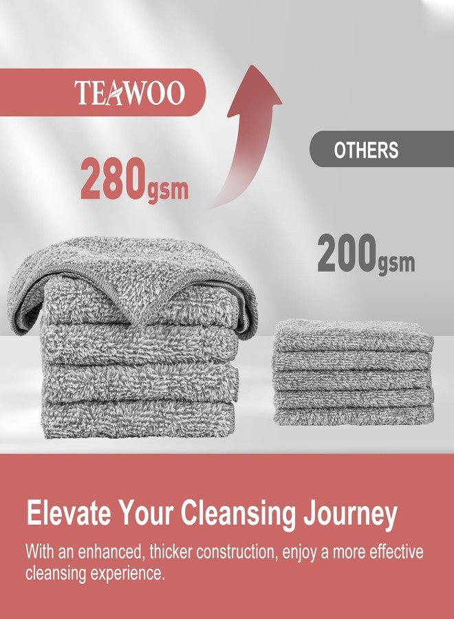 TEAWOO 10 Pack Premium Washcloths, Highly Absorbent and Super Soft Face Towels, Multi-Purpose Fingertip Towels, 12 x 12 inch Bathroom Towels, Star Gray - Image 4