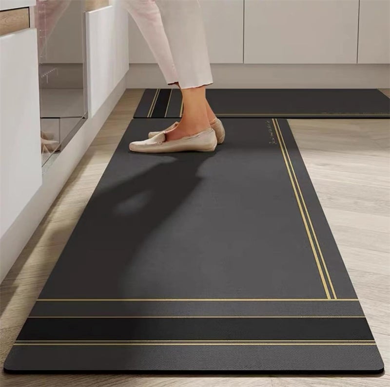DHRUVINE 2-Piece Non-Slip Cushioned Kitchen Mats – Waterproof Standing Rugs for Floor, Sink, Home Office, Laundry (Comfort Anti-Fatigue Mat Set) - Image 1