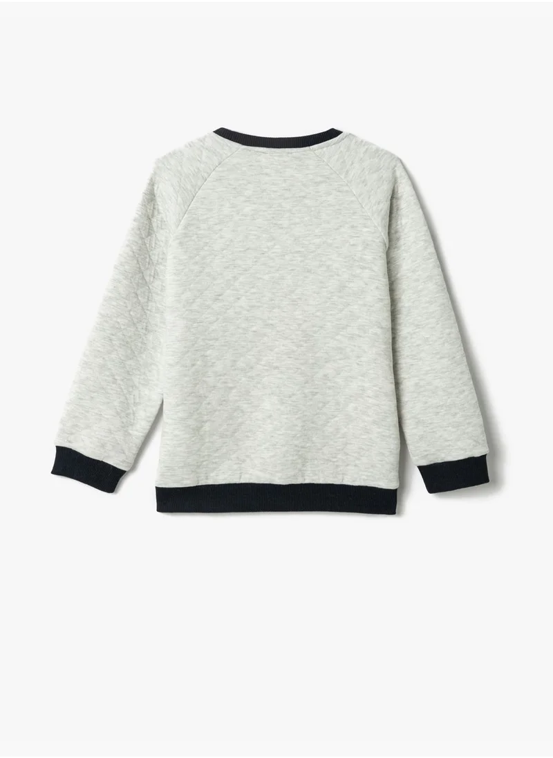 كوتون Sweatshirt Quilted Crew Neck