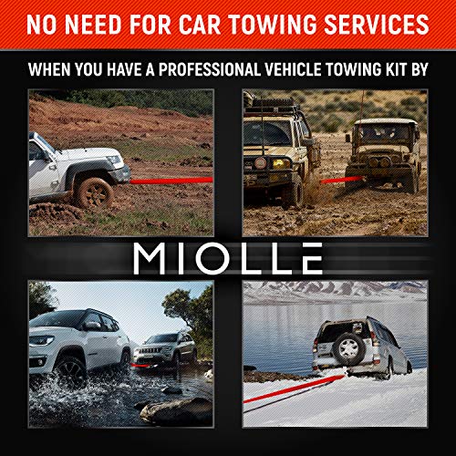 MiolleGear Tow Strap 3”x20’- 33400lbs MBS (Lab Tested) Recovery Strap Kit Includes: Tow Rope, 2 D-Ring Shackles MBS-41800LBS, Storage Case - Image 5
