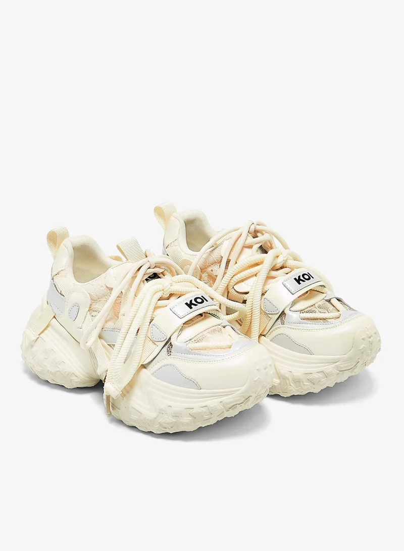 Koi Cream Frozen Shores Mega Chunky Trainers - Vanilla for Women | Best Price UAE