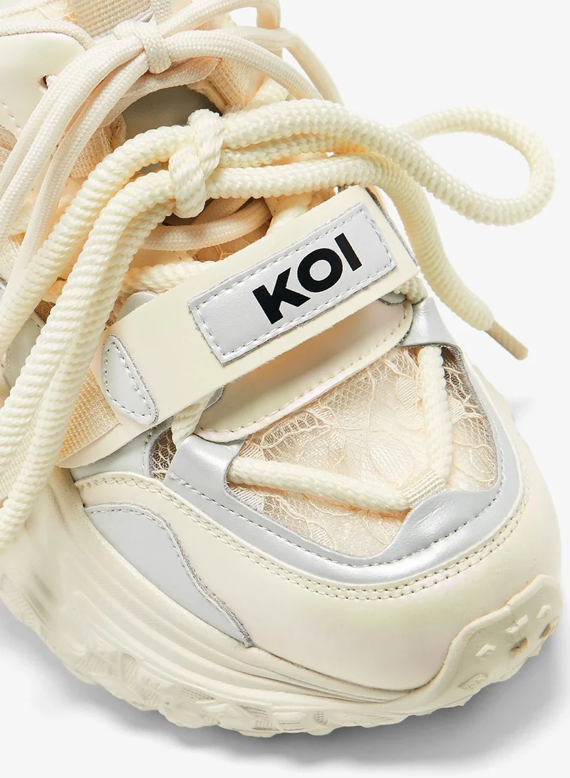 Koi Cream Frozen Shores Mega Chunky Trainers - Vanilla for Women | Best Price UAE